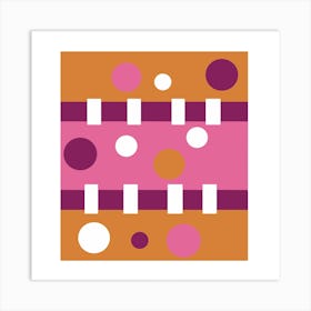 Mustard and Pink Geometric Art Print