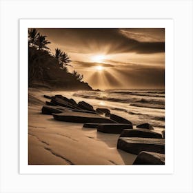 Sunset At The Beach 381 Art Print