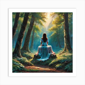 Girl In The Woods 11 Art Print