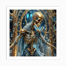 Golden Skeleton Art Print