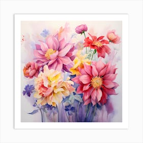 AI Whispers of Nature: Floral Elegance Art Print