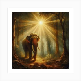 Elephant In The Forest 1 Art Print