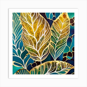 Gold Leaf Painting Abstract Art Print