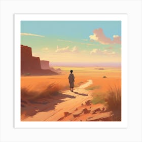 Man In The Desert Art Print