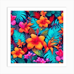 Seamless Tropical Pattern Art Print