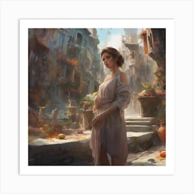 Girl In A City 1 Art Print