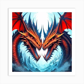 Dragons In Love Art Print