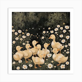 Ducklings Fairycore Painting 2 Art Print