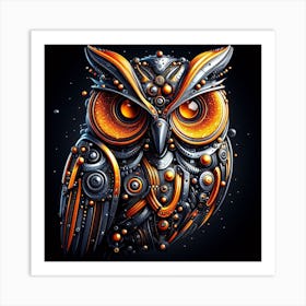 Robot Owl Art Print