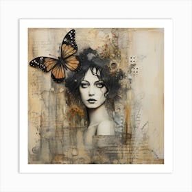 Girl with Butterfly Art Print