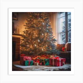 Christmas Tree With Presents 33 Art Print