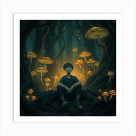 Boy In The Forest 1 Art Print