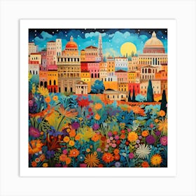 Rome At Night 1 Art Print