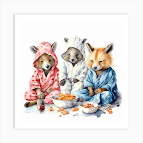 Three Foxes Art Print