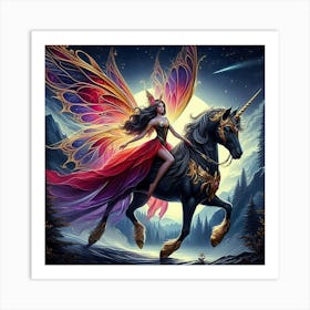 Fairy On A Horse 3 Art Print