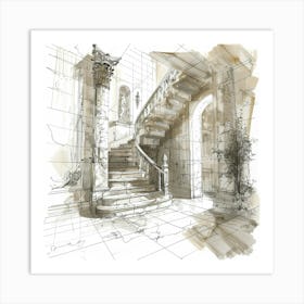 Stairway Sketch Art Print