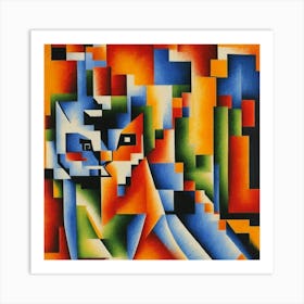 Cubism Cat Art Print