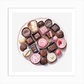 Plate Of Chocolates Art Print