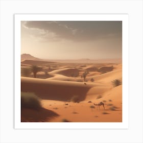 Camels In The Desert 5 Art Print