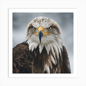 A Close Up Of A Majestic Eagle, Capturing Its Intense Gaze And Powerful Presence Art Print