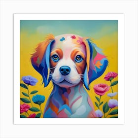 Flower Dog 1 Art Print