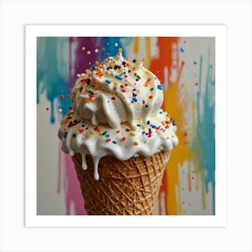 Ice Cream Cone With Sprinkles 1 Art Print