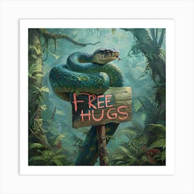 Snake Offers Free Hugs Art Print