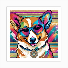 Corgi In Sunglasses 31 Art Print