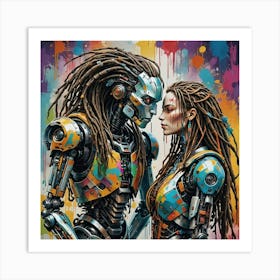 Robot Couple 1 Art Print