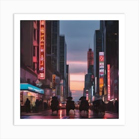 Times Square At Dusk Art Print