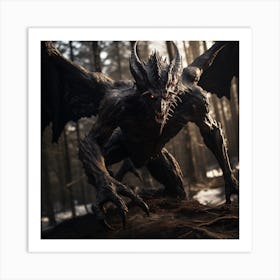 Demon In The Woods 3 Art Print