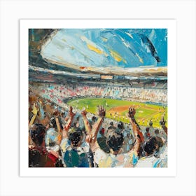 A Stadium Crowd Oil Painting Illustration 1718675164 2 Art Print