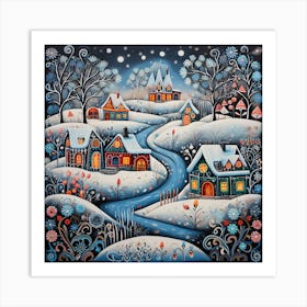 Fairy Christmas Village 3 Art Print