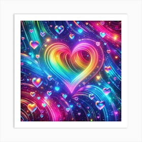 Rainbow Hearts Art Print