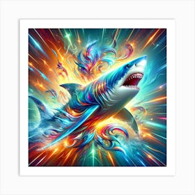 White Shark Spirit Art Print