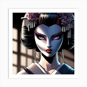 Geisha Creative Illustration Artwork 57 Art Print