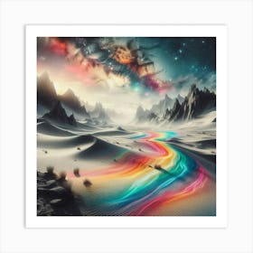 Rainbow River In The Desert Art Print