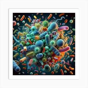 Bacteria - 3d Illustration 1 Art Print