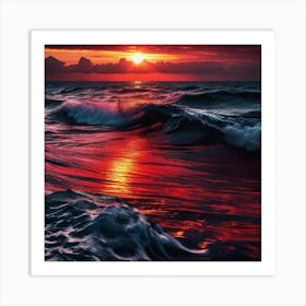 Sunset Over The Ocean 66 Art Print