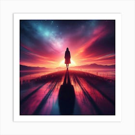 Person Standing On A Hill Art Print