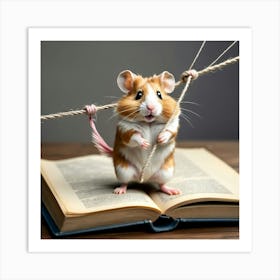 Hamster On Rope 1 Art Print