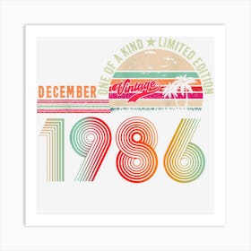 36 Years Old Vintage December 1986 36th Birthday 1 Art Print