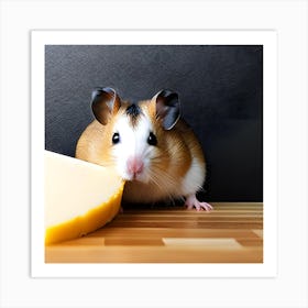 Hamster Eating Cheese 1 Art Print