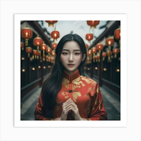 Chine in Red Art Print