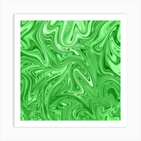 Green Liquid Marble Art Print