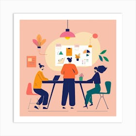 A Team Brainstorming Vector Design Illustration 1718665974 2 Art Print