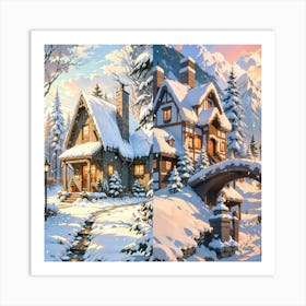 Winter Village Art Print