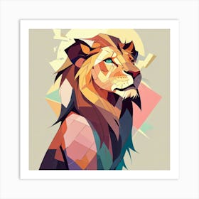 Cubism Art, Lion 1 Art Print