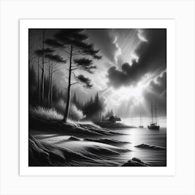 Black And White Painting 4 Art Print