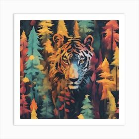 Tiger In The Forest 4 Art Print